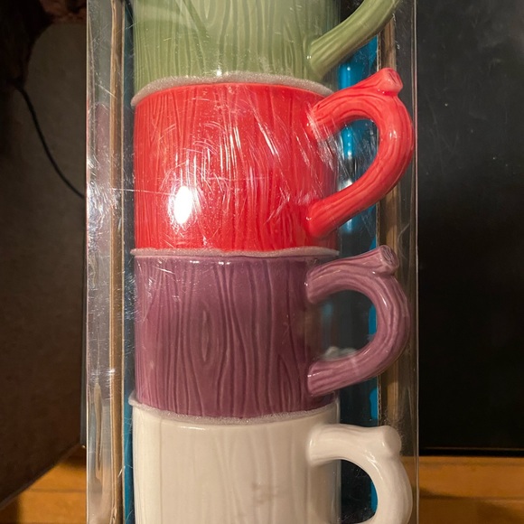 Stoneware Mug Set, 7oz, New in Box, “Forest Trees” Pattern, Set of 4 - Picture 6 of 9